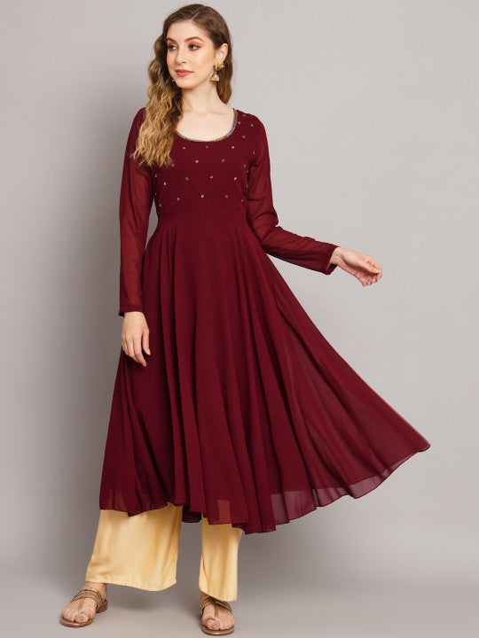 Women Yoke Design Anarkali Kurta