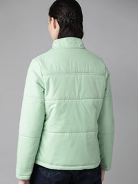 Thumbnail for Women Maroon Solid Padded Jacket