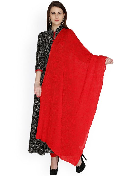 Black Embroidered Chiffon Dupatta