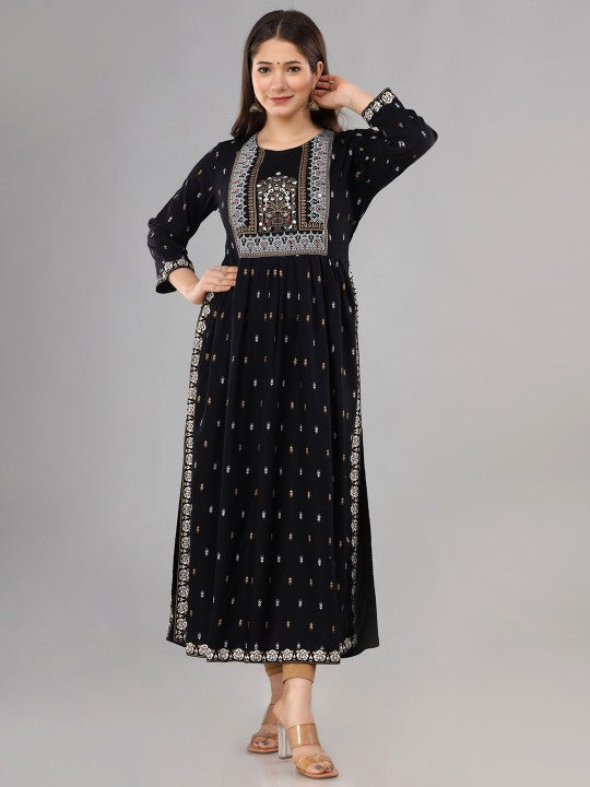 women-ethnic-motifs-printed-mirror-work-summer-sheers-anarkali-kurta