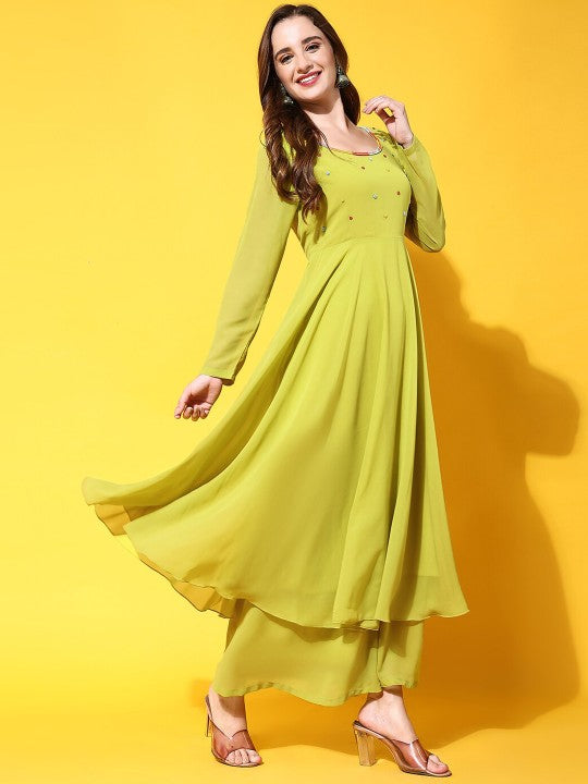 Women Yoke Design Anarkali Kurta