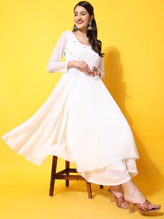 Women Yoke Design Anarkali Kurta