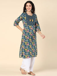 Thumbnail for Ethnic Motifs Printed Cotton Maternity Kurta