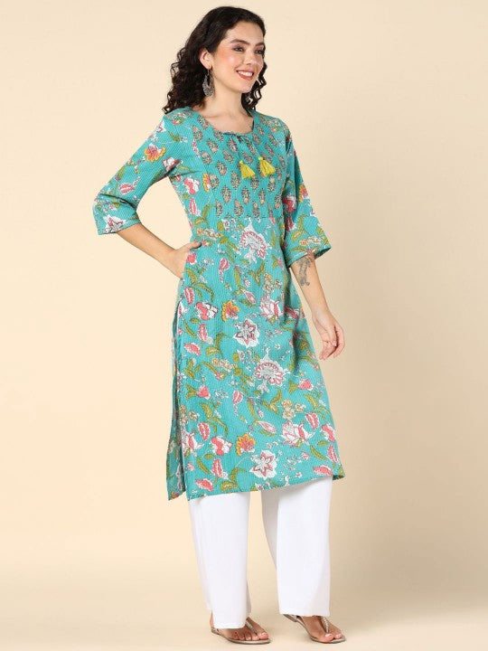 Ethnic Motifs Printed Cotton Maternity Kurta