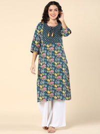 Thumbnail for Ethnic Motifs Printed Cotton Maternity Kurta