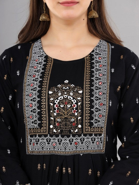 women-ethnic-motifs-printed-mirror-work-summer-sheers-anarkali-kurta