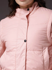 Thumbnail for Stand Collar Lightweight Crop Puffer Jacket