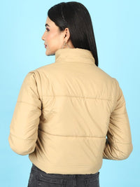 Thumbnail for Stand Collar Lightweight Crop Puffer Jacket