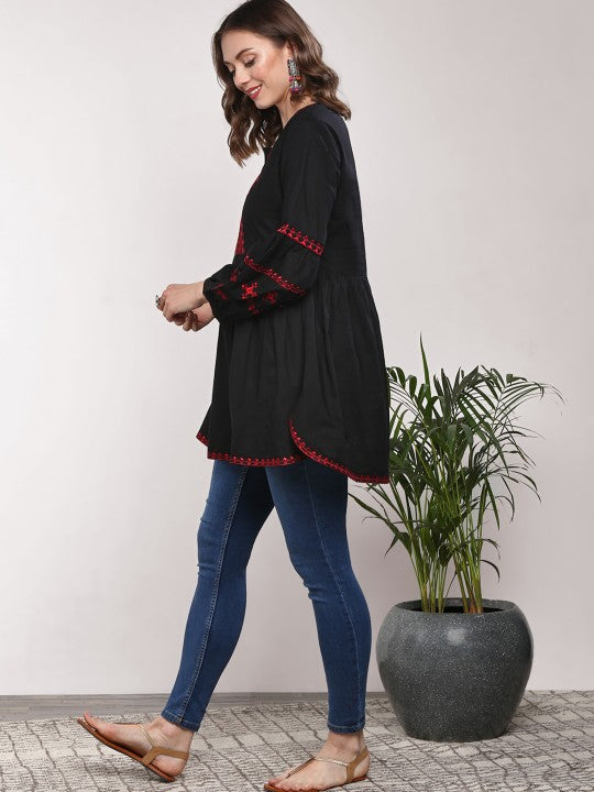 black-&-red-embroidered-tunic