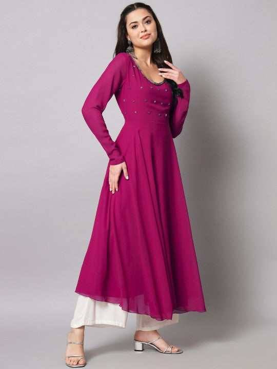 Women Yoke Design Anarkali Kurta