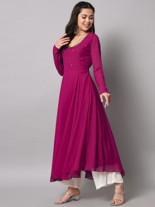 Women Yoke Design Anarkali Kurta