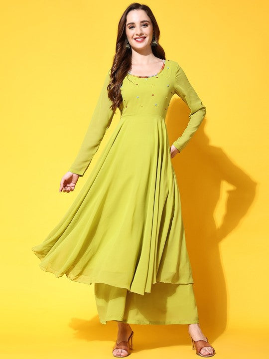 Women Yoke Design Anarkali Kurta