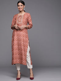 Thumbnail for Calm Blue and Beige Ethnic Motifs Print Kurta