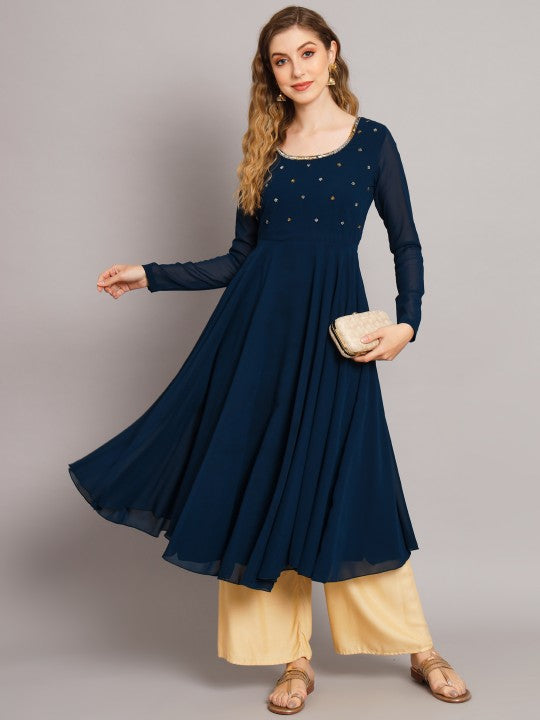 Women Yoke Design Anarkali Kurta