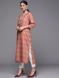 Thumbnail for Calm Blue and Beige Ethnic Motifs Print Kurta