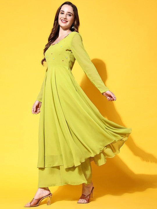 Women Yoke Design Anarkali Kurta