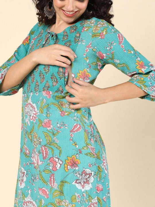 Ethnic Motifs Printed Cotton Maternity Kurta