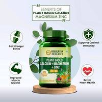 Thumbnail for Himalayan Organics Plant Based Calcium + Magnesium + Zinc, D3+K2 Vegetarian Capsules