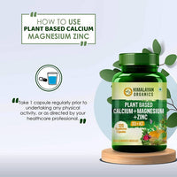 Thumbnail for Himalayan Organics Plant Based Calcium + Magnesium + Zinc, D3+K2 Vegetarian Capsules