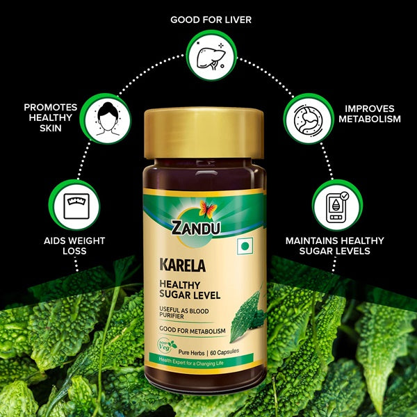 Zandu Karela Pure Herbs Capsules