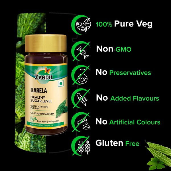 Zandu Karela Pure Herbs Capsules