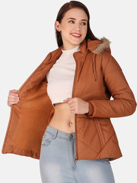 Thumbnail for hooded-lightweight-longline-parka-jacket-with-faux-fur-trim