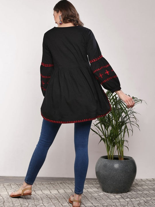 black-&-red-embroidered-tunic