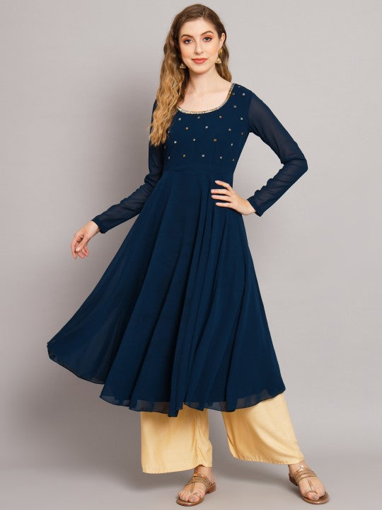 Women Yoke Design Anarkali Kurta