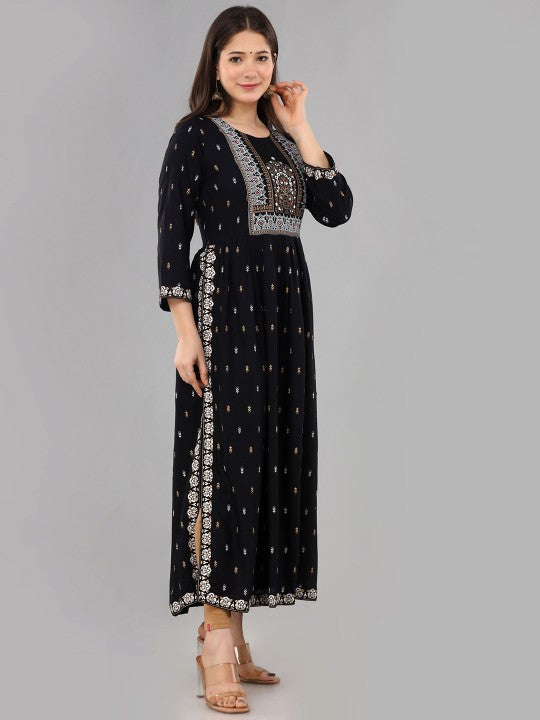 women-ethnic-motifs-printed-mirror-work-summer-sheers-anarkali-kurta