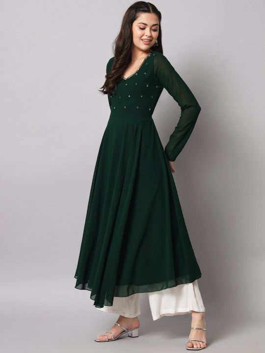 Women Yoke Design Anarkali Kurta