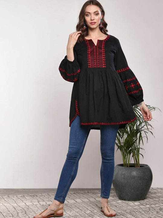 black-&-red-embroidered-tunic