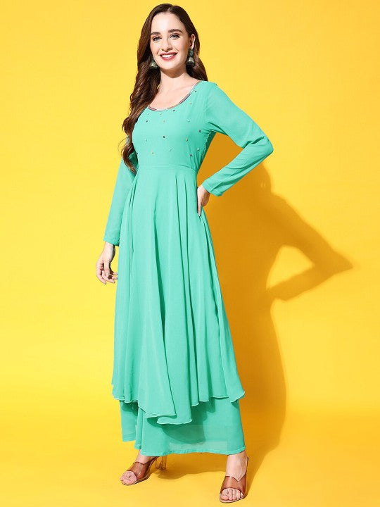 Women Yoke Design Anarkali Kurta