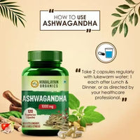 Thumbnail for Himalayan Organics Ashwagandha 1000 mg Vegetarian Capsules