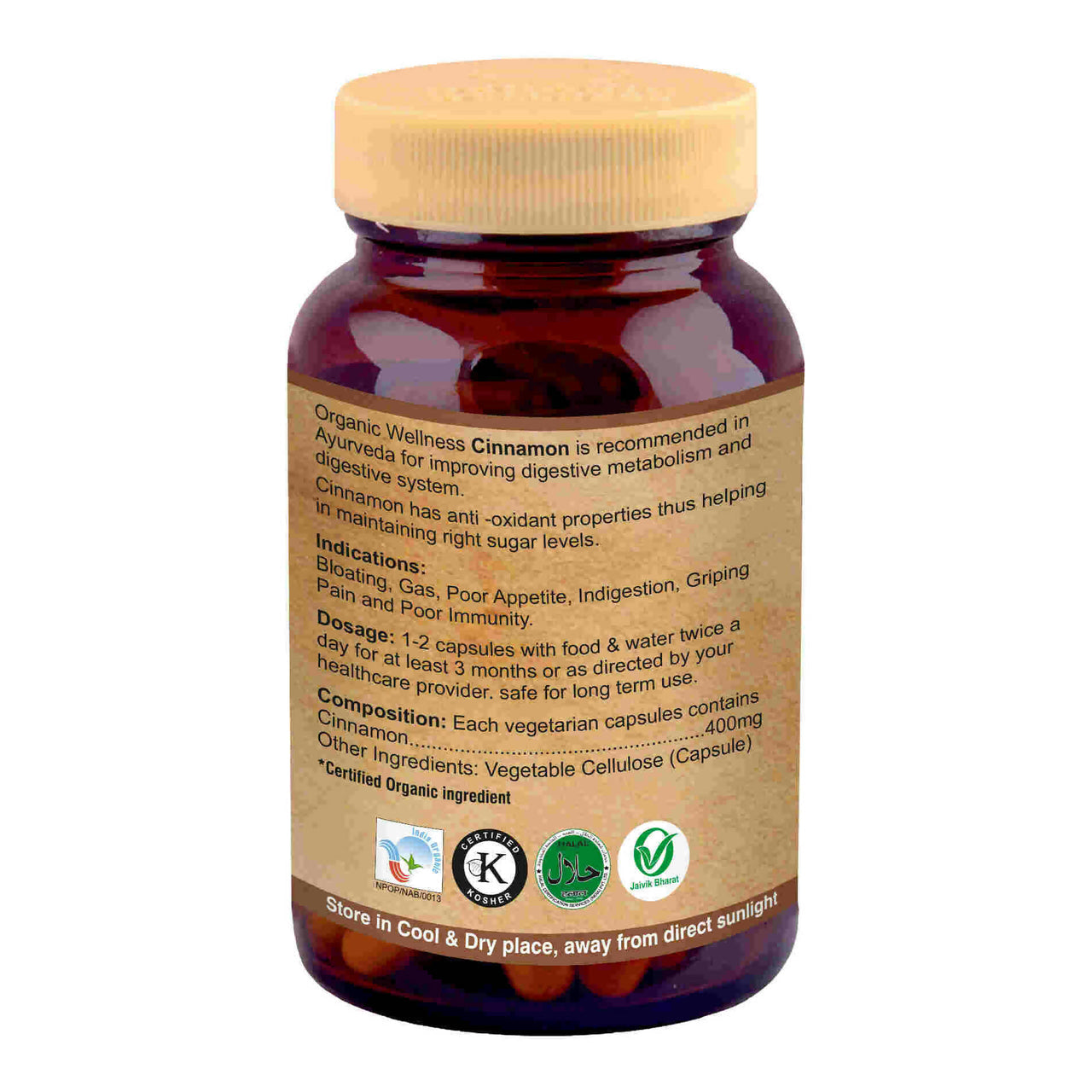 Organic Wellness Cinnamon Vegetarian Capsules