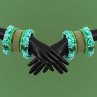 Thumbnail for rama green color rose floral bangles set: 2.8 (trb130rgrn-2.8)